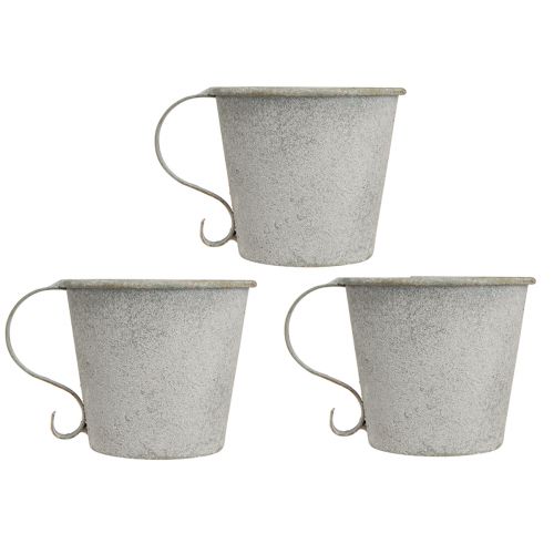 Prodotto Portacandele conico portacandele a tazza vintage in metallo grigio Ø9,5 cm A8 cm 3 pezzi
