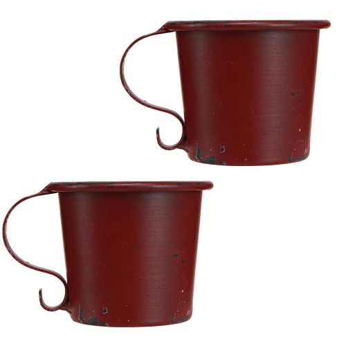 Prodotto Portacandele conico tazza vintage in metallo rosso vino Ø7cm H6cm 2pz
