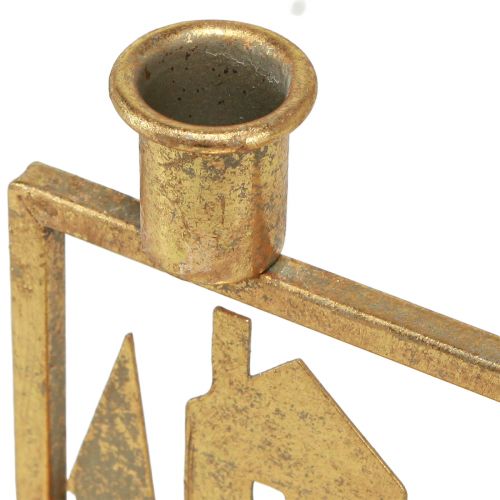 Prodotto Portacandele a stelo Casa natalizia aspetto oro antico 10×6×14 cm 2pz
