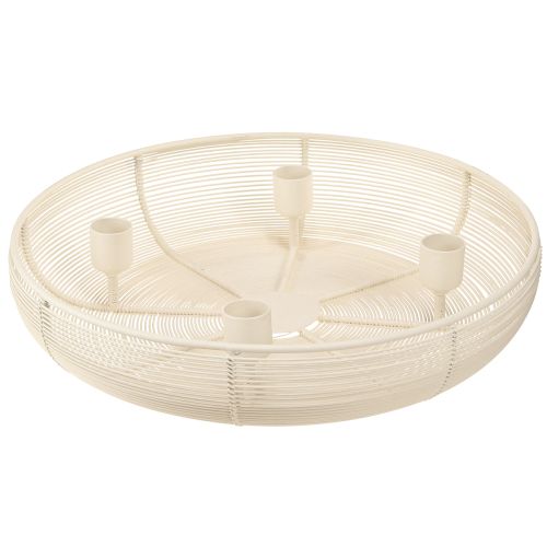 Portacandele per 4 candele, ciotola portacandele crema Ø29cm