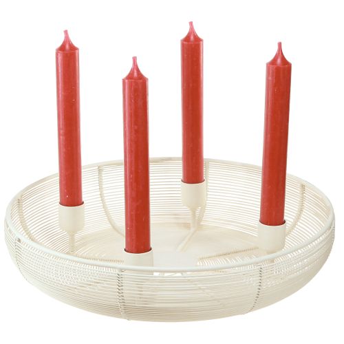 Prodotto Portacandele per 4 candele, ciotola portacandele crema Ø29cm