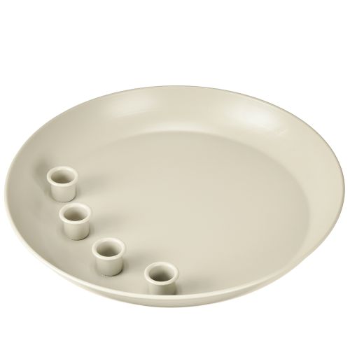 Portacandele conico per 4 candele, portacandele, metallo grigio, Ø30cm