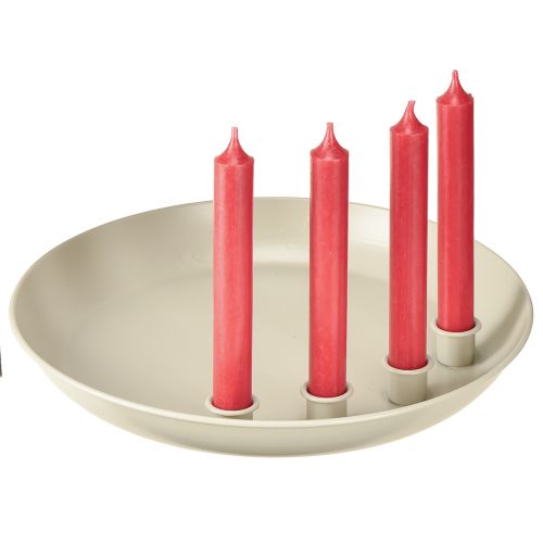 Prodotto Portacandele conico per 4 candele, portacandele, metallo grigio, Ø30cm