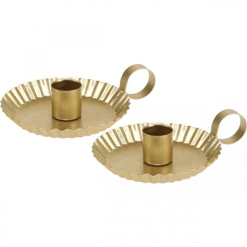 Candeliere portacandele in metallo dorato Ø9,5 cm 4 pezzi