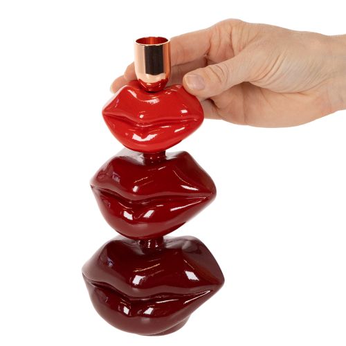 Portacandele a forma di labbra lucide, design moderno, 21 cm | Floristik24.it