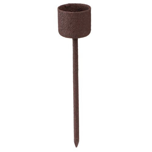 Floristik24 Portacandele a bastone per tappare marrone ruggine Ø22mm H10,5cm 12 pz