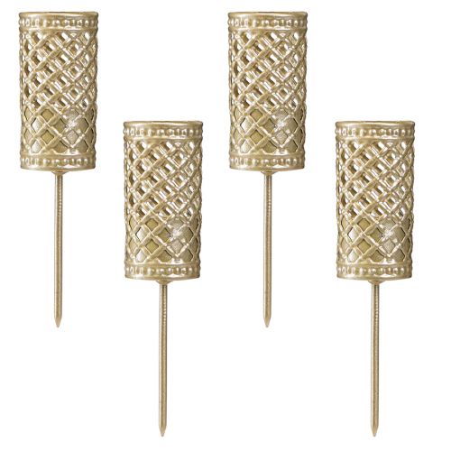 Prodotto Portacandele a bastone per inserimento oro opaco Ø24mm H10cm 4 pz