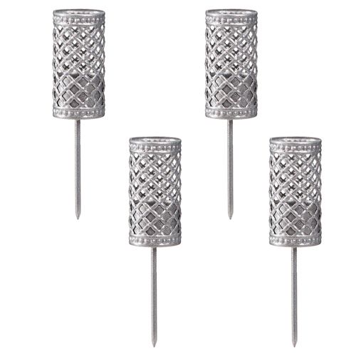 Prodotto Portacandele a bastone per collegare grigio argento Ø24mm H10cm 4 pz