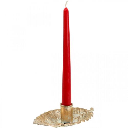 Floristik24 Piatto Candeliere Fogliame Dorato 16.5x10.5x5cm