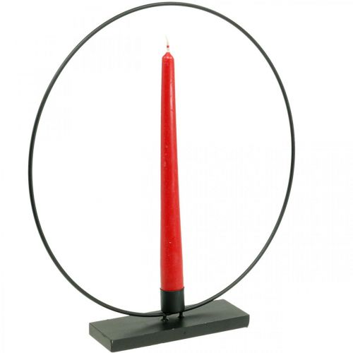 Floristik24 Anello decorativo candelabro in metallo deco loop nero Ø30cm