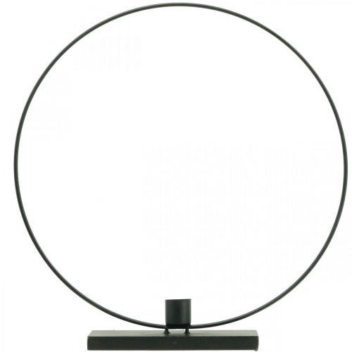 Floristik24 Anello decorativo candelabro in metallo deco loop nero Ø30cm