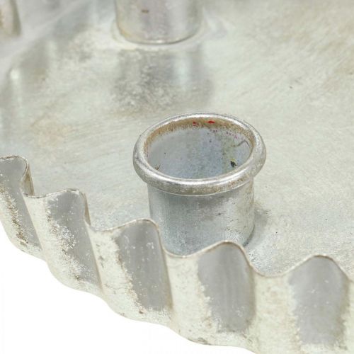 Floristik24 Candeliere piatto portacandele argento 4 fiamme Ø22cm