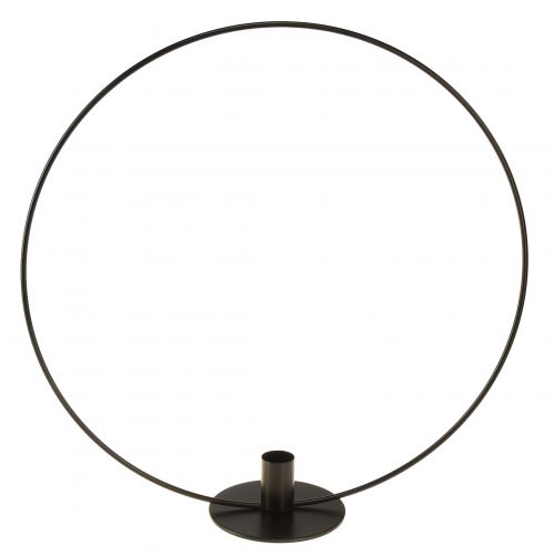 Prodotto Portacandele anello decorativo in metallo nero da appoggio Ø35cm