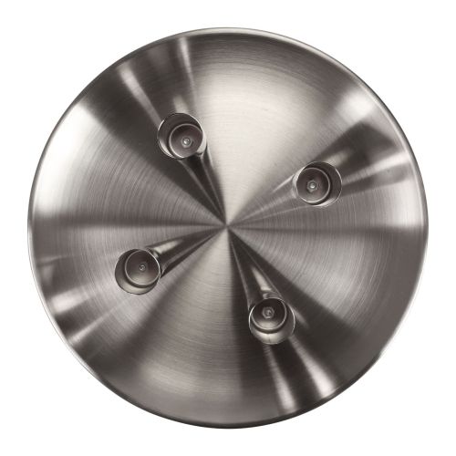Floristik24 Portacandele a bastone argento Ø2,5 cm piatto candela in metallo Ø23 cm