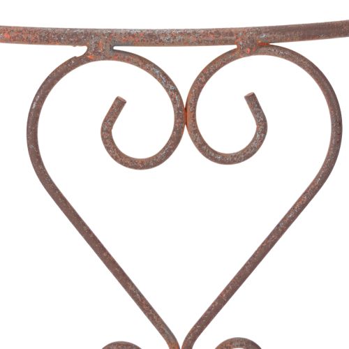 Prodotto Traliccio semicircolare con ornamento a forma di cuore. Perfetto per decorare un giardino in stile rustico. 42 cm