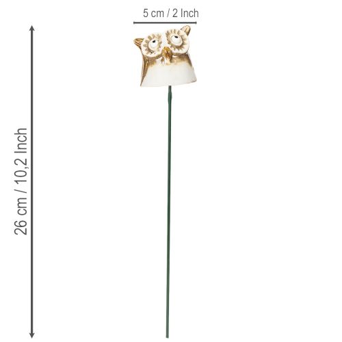 Statuetta decorativa in ceramica a forma di gufo per piante, 26 cm, 2 pezzi | Floristik24.it