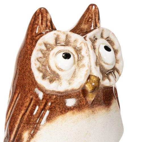 Statuetta decorativa in ceramica a forma di gufo per piante, 26 cm, 2 pezzi | Floristik24.it