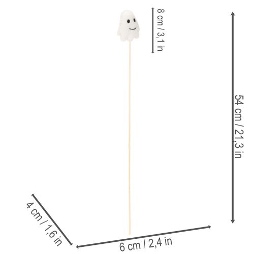 Statuine di fantasmi su bastoncini di legno, decorazione di Halloween, 54 cm, 8 pezzi | Floristik24.it