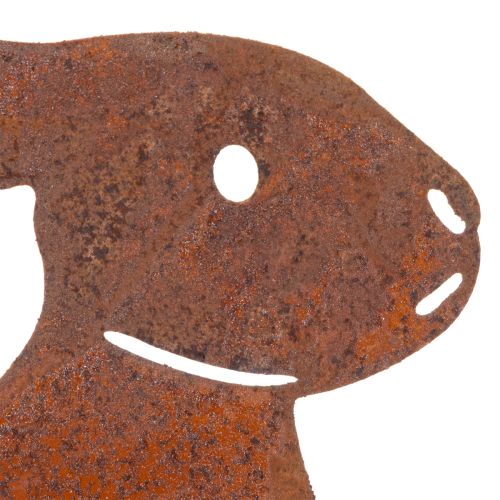 Prodotto Paletto da giardino coniglio per decorazione pasquale con finitura ruggine in stile country 60 cm 4 pezzi