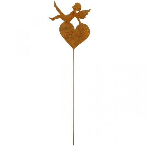 Floristik24 Paletto da giardino Decorazione a patina di cuore di angelo di Natale 14,5 cm