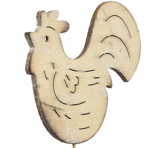 Floristik24 Spina gallo in legno, gallina 7 cm - 8,5 cm 2 pezzi