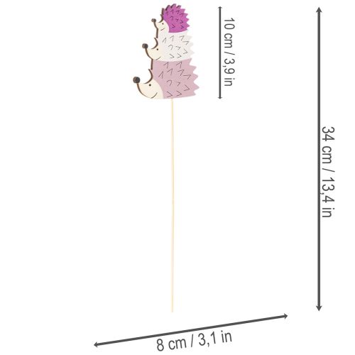 Paletti decorativi da giardino - Famiglia di ricci colorati - 34 cm, 12 pezzi | Floristik24.it