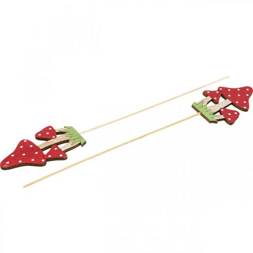 Floristik24 Spina per fiori decorazione di agarico di mosca decorazione autunnale di funghi 10 cm 18 pz