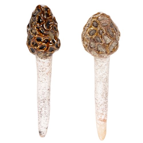 Stecco decorativo artificiale a forma di fungo spugnola per vasi e tavoli, 13 cm, 2 pezzi