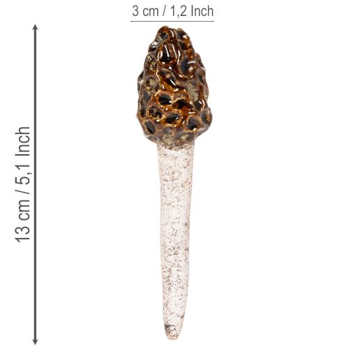 Stecco decorativo artificiale a forma di fungo spugnola per vasi e tavoli, 13 cm, 2 pezzi | Floristik24.it