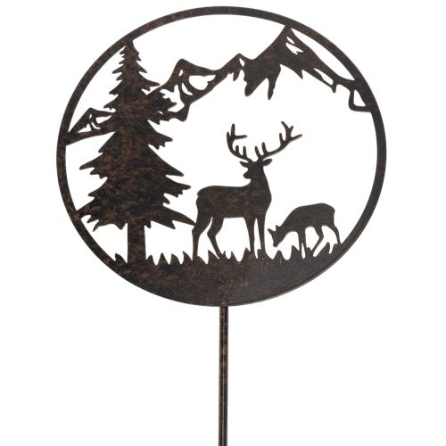 Paletto decorativo, animali del bosco, cervo e pino, 100 cm