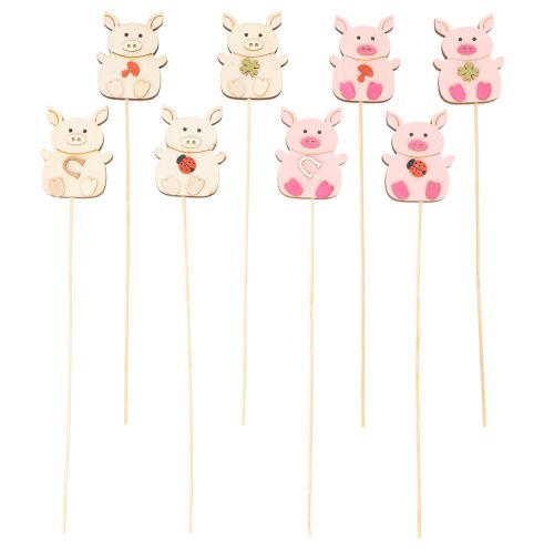 Decorazione floreale a forma di maialino, in legno, 31 cm, 16 pezzi | Floristik24.it