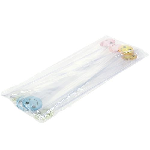 Floristik24 Faccina decorativa su stick colori assortiti 3,5 cm 8 pezzi