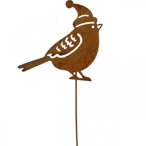 Prodotto Palo da giardino uccello con decorazione cappello patinato 12 cm 6 pz