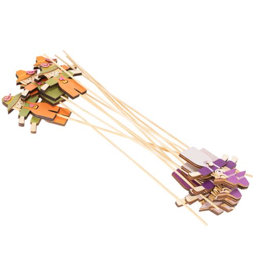 Decorazioni in legno a forma di spaventapasseri, colori assortiti, 30 cm, 12 pezzi | Floristik24.it