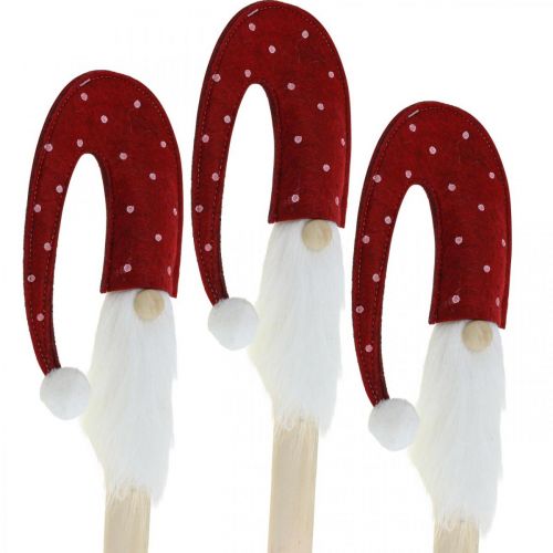 Floristik24 Gnomo di Natale, gnomo da giardino, decorazione natalizia in legno L51cm 3pz