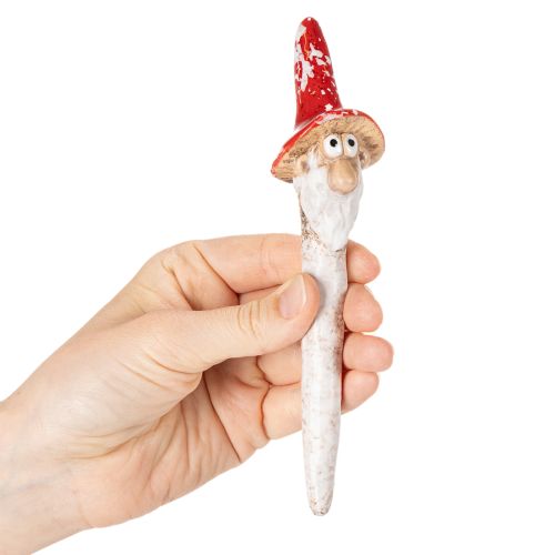 Statuetta di nano da incollare, con lunga barba e cappello a fungo, decorazione, 17 cm, 2 pezzi | Floristik24.it