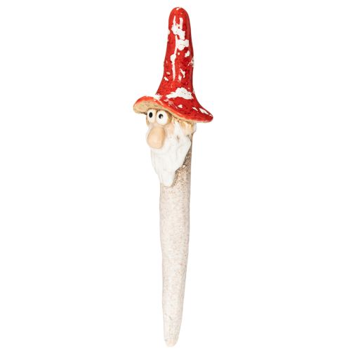 Statuetta di nano da incollare, con lunga barba e cappello a fungo, decorazione, 17 cm, 2 pezzi | Floristik24.it