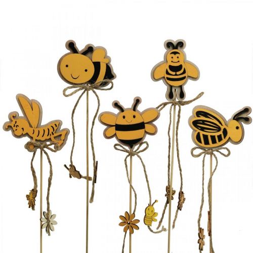 Spina ape spina fiore in legno decorazione ape 8cm/32cm 12pz