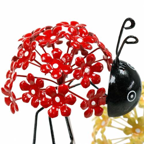 Floristik24 Tappo da giardino fiore coccinella rosso, giallo assortito 2pz