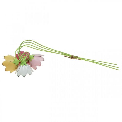 Floristik24 Picchetti da Giardino Fiori Decorativi in Metallo Picchetti da Letto Colorati L34 4pz