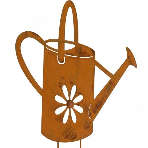 Floristik24 Annaffiatoio a fiore, spina da giardino in metallo, decorazione ruggine L39cm