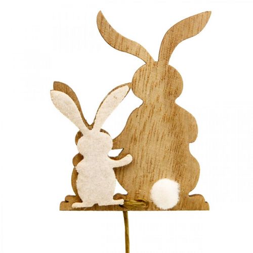 Spina fiore coniglio spina decorativa filo di legno 5,5x0,5x7cm 12 pezzi