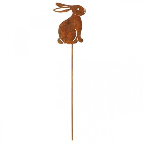 Floristik24 Decorazione da giardino ruggine Coniglietto pasquale spina fiore in metallo 7×9cm