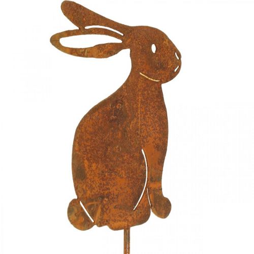 Floristik24 Decorazione da giardino ruggine Coniglietto pasquale spina fiore in metallo 7×9cm