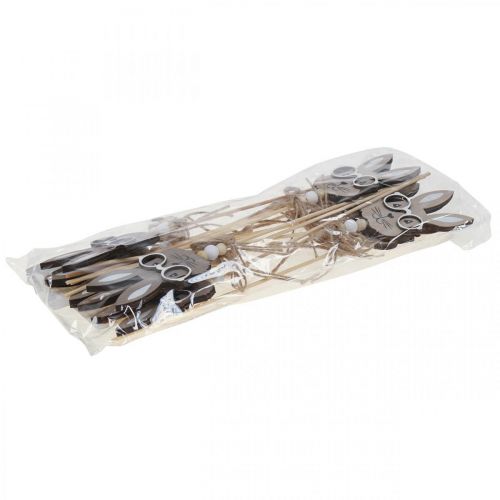 Prodotto Tappo a forma di fiore coniglio con occhiali tappo decorativo in legno 4×7,5cm 12 pz