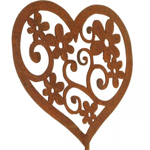 Floristik24 Fiore spina cuore decorazione da giardino patina San Valentino 10×8,5 cm