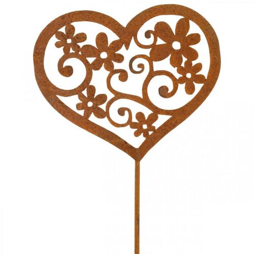 Floristik24 Fiore spina cuore decorazione da giardino patina San Valentino 10×8,5 cm