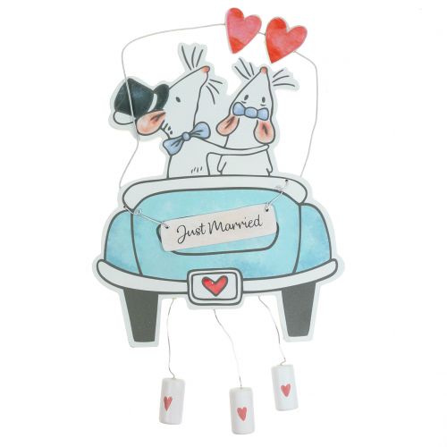 Floristik24 Ciondolo Decò "Just Married" 30cm x 17cm 2pz