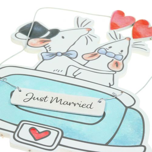 Floristik24 Ciondolo Decò "Just Married" 30cm x 17cm 2pz