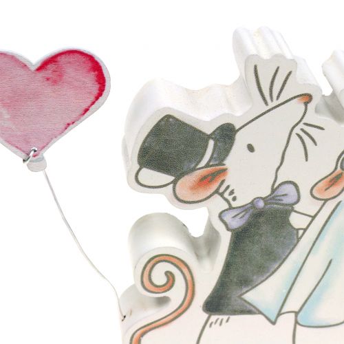 Prodotto Coppia di mouse Figura da decorare con cuori 11 cm x 11 cm 4 pezzi